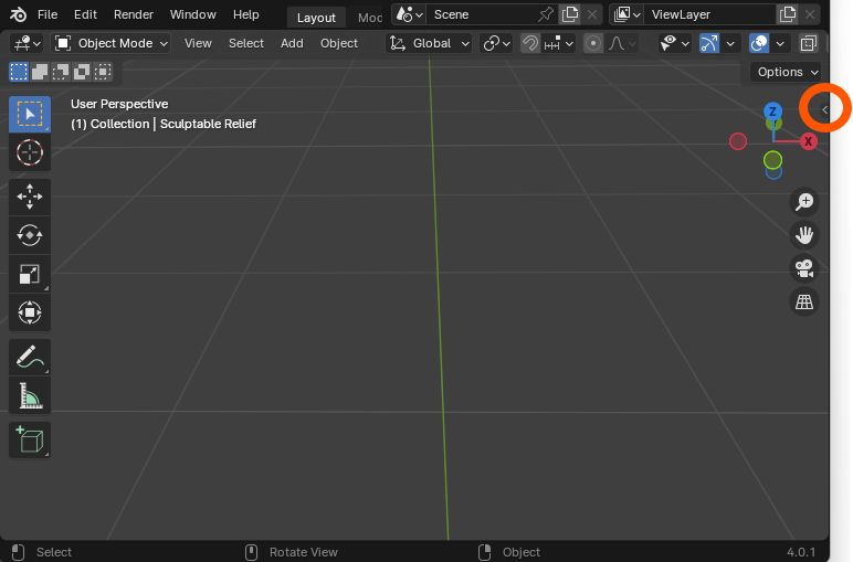 Find arrow of side menu